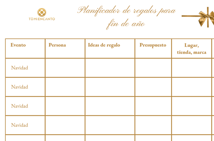 Planificador de compras para el fin de año