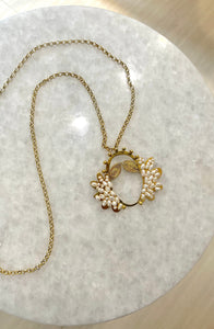 Collar Heredera XL con plata, con perlas.