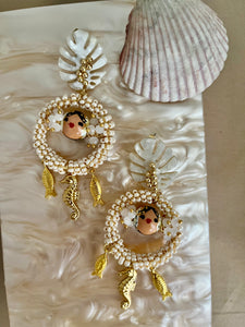 Aretes mar y pollera