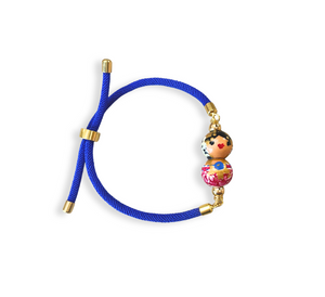 Pulsera de cordón azul empollerada fiuscha