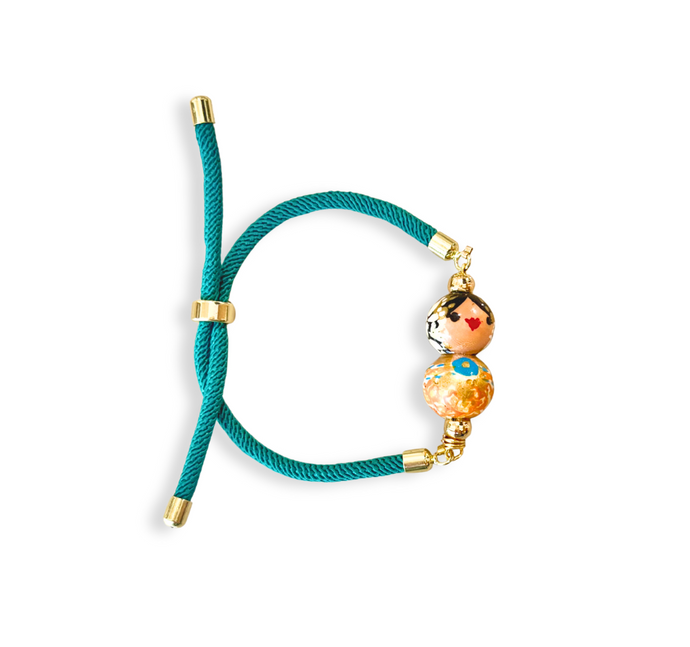 Pulsera de cordón turques empollerada naranja